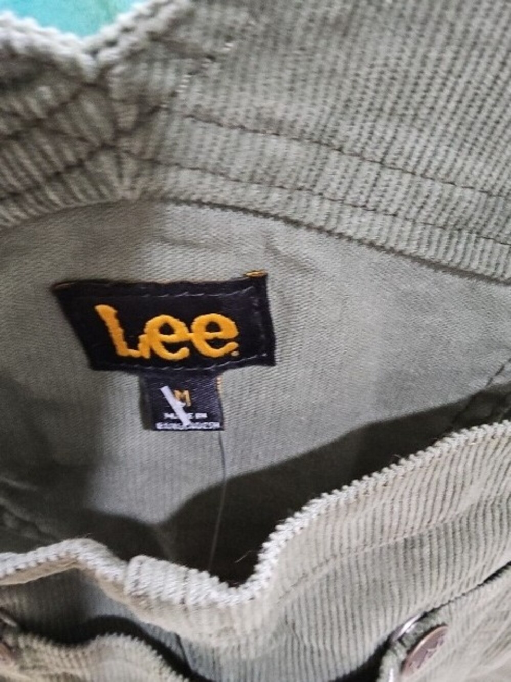 Lee Women's Olive Green Corduroy Overalls with Adjustable Straps|| Size Medium - Picture 2 of 2
